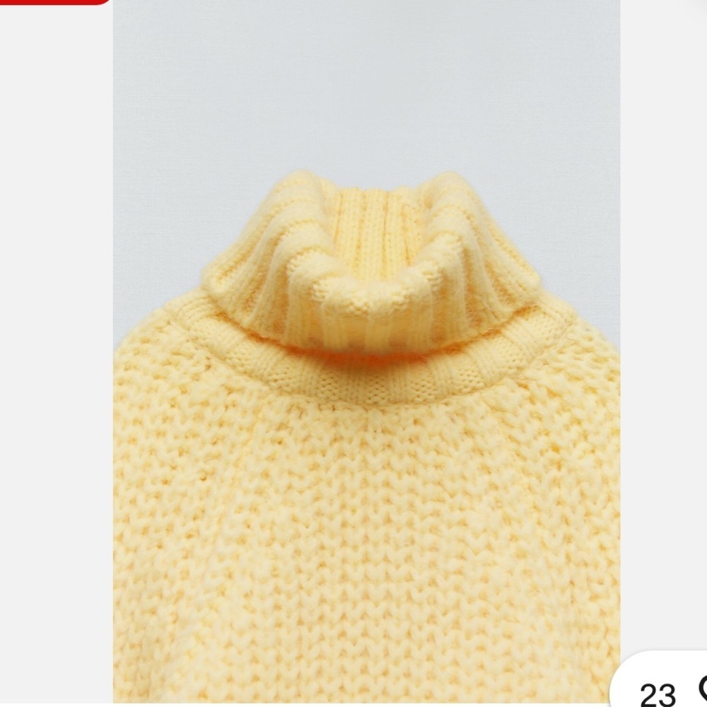 Zara Soft Yellow Turtleneck Sweater - Picture 2 of 5